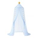 Bed Canopy for Girls - Soft, Washable and Easy to Install, Crib Canopy for Girls' Room with Star Decor, Princess Bed Canopy for Crib,Bed,Reading Nook, Blue