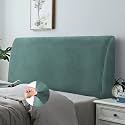 Bed Headboard Slipcover, Stretch Bed Headboard Cover, Dustproof Protector Cover for Linen Fabric Tufted Upholstered Headboard (Cypress Green, Queen Headboard Length (59"-67"))