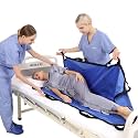 Bed Positioning Pad with Reinforced Handles 55" x 36" Lifting Turning Patient Sheet Transfer Blanket for Caregiver, Bedridden, Elderly, Blue