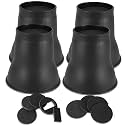 Bed Risers 6 Inch Heavy Duty, Furniture Risers for Couch Table Sofa Desk Chair Leg Lifter, Support up to 6000 Lbs for Dorm Bed Extender Round Frame Riser, Black 4 Pack