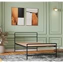 ZIAULA Singlesize Bed Single Cot for Bedroom Heay Duty Strong Metal Iron Semi Folding Bed Easy Portable Iron singleSize (Single, with Attached MDF Board)