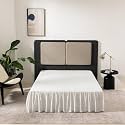 Bed Skirt Queen Size 16 Inch Drop Ruffled Bed Skirt with Split Corners