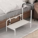 Bed Step Stool for Adults, Bedside Steps for Elderly Seniors with Non-Slip Handle & LED Light, Stable Assist Rail for High Beds
