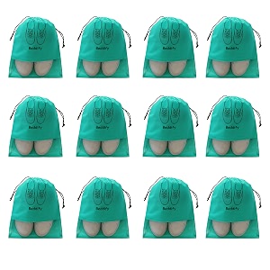 beddify pack of 12 shoe bags for travel amp storage travel organizer for women amp men travel accessories shoe organizer shoe pouches travel shoe cover travel essentials maroon silver amp pink