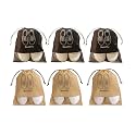 Beddify Pack of 6 Shoe Bags for Storage &amp; Travel - Men &amp; Women Travel Organizer - Shoe Pouches &amp; Covers (Black &amp; Beige)