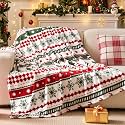 BEDELITE Christmas Stripe Blanket for Decor &amp; Gift, Red Green, 50"x60"