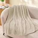 BEDELITE Cozy Chunky Cable Knit Throw Blanket