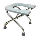 BEDICIA Foldable Stainless Steel Shower Commode Chair
