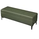 Bedroom Bench with Flip-Top Storage, Ottoman Bench with Leather Upholstered and Metal Legs, for Foyer, Entryway, Bedroom(Green,35.4in/90cm)