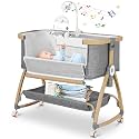Bedside Bassinet for Baby,Bassinet Bedside Sleeper,Rocking Bassinet,Grey