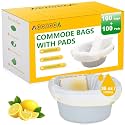 Bedside Commode Liners with Pads, 100 Bags + 100 Pads
