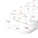 Joey + Joan Fitted 35x20 Bassinet Sheets for Newton Bassinet, 100% Cotton