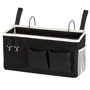 bedside storage caddybedside hanging storage bag for headboards bunk beds dorm rooms book phone magazine holder black