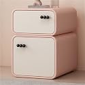 Bedside Table, Wood, Storage Night Stand, Modern Stands, Sofa End Side Table with Drawers for Bedroom, Living Room(Pink,15.7 * 15.7 19.7in)