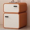 Bedside Table, Wood, Storage Night Stand, Modern Stands, Sofa End Side Table with Drawers for Bedroom, Living Room(Orange,15.7 * 15.7 19.7in)