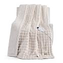 Bedsure Cloud Bubble Heated Blanket Throw XL, Soft Electric Blanket, Beige