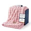 Bedsure Cloud Bubble Pink Heated Blanket Throw, Soft Cozy Electric Blanket