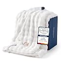 Bedsure Cloud Bubble White Heated Blanket Throw, Soft Cozy Electric Blanket