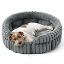 Bedsure ComfyFleece® Washable Cute Small Medium Dog Bed,Round Pet Bed,26in