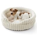 Bedsure ComfyFleece® Washable Cute Small Medium Dog Bed,Round Pet Bed,26in