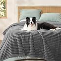 Bedsure ComfyFleece® Waterproof Blanket for Bed, Queen（86"x108"） Warm Grey