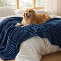 Bedsure ComfyFleece® Waterproof Blanket for Bed, Twin（60"x80"） Navy Blue
