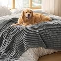 Bedsure ComfyFleece® Waterproof Blanket for Bed, Twin（60"x80"） Warm Grey