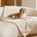 Bedsure ComfyFleece® Waterproof Dog Blankets for Large Dogs,40x50 Cream