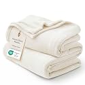 Bedsure GentleSoft Cream Throw Blanket for Couch - 300GSM Soft Cozy Fleece Blankets for Home Decor Gifts Throws for Travel Camping 50x60 Inches