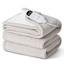 Bedsure Heated Blanket Full Size, Soft Electric Blanket with Preheat, Cream