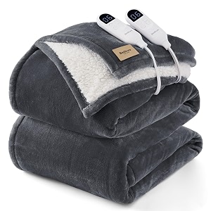 Bedsure HeatX Heated Blanket King Size Grey