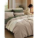 Bedsure PureWoven 100% Washed Cotton Duvet Cover Set, Oversized King, 3-PC