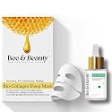Bee &amp; Beauty Bio-Collagen Deep Mask and Acne Fighter Bee Face Serum Combo | Ultimate Hydrating Collagen Mask With Hyaluronic Acid | Pore Minimizing, Oil Controlling &amp; Dark Spot Reduction