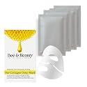 Bee &amp; Beauty Bio Collagen Overnight Mask Pack of 4 | Korean Face Mask For Glass Skin | Sheet Mask For Deep Hydration, Pore minizmizing With Goodness Of Honey