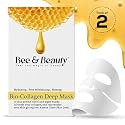 Bee &amp; Beauty Bio Collagen Overnight Mask Pack of 2 | Korean Face Mask For Glass Skin | Sheet Mask For Deep Hydration, Pore minizmizing With Goodness Of Honey