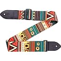 Generic BEE Guitar Strap - Multi-Coloured, Printed, Nylon & Polyester Blend, Fabric & Adjustable, Buckle Fastener