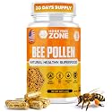 HONEYBEEZONE–100% Raw Bee Pollen Granules in 60 Veggie Capsules – High in Essential B-Complex for Metabolism & Energy - Gluten Free & Non-GMO - Protein & Antioxidants – Immune Support & Vitality