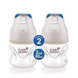 beebaby comfort regularslim neck baby feeding bottle with anti-colic silicone nipple infants toddlers new born 100 bpa free 60 ml blue 2