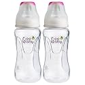 BeeBaby Comfort Regular/Slim Neck Baby Feeding Bottle with Anti-Colic Silicone Nipple. Infants, Toddlers, New Born. 100% BPA Free. (240 ML, Pink, 2)