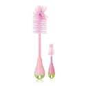 BeeBaby Easy Grip Soft Bristle Bottle and Nipple Cleaner Brush. for Both Slim and Wide Neck Bottles. 100% BPA Free, Long Handle. (Pink)