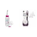 BeeBaby Gentle 2 in 1 Feeding Bottle with Plastic Feeder Spoon &amp; Twin Handle Hard Spout Sipper (250 ML, 180ML, Pink, Violet.)