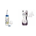BeeBaby Gentle 2 in 1 Feeding Bottle with Plastic Feeder Spoon &amp; Twin Handle Hard Spout Sipper (250 ML, 180ML, Pink, Blue.)