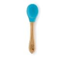 BeeBaby Nurture Natural Beech Wood &amp; Soft Silicone Baby Feeding Spoons | 100% BPA Free, Eco-Friendly Weaning Spoons for Infants, Kids &amp; Toddlers | Gentle on Gums, Safe for 6+ Months (Blue)
