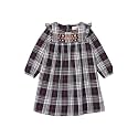 Beebay Cotton Floral Embroidered Check Dress -