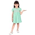 Beebay Kids Girls Rose Embroidery Smocked Chambray