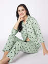 Beebelle Women Printed Green Shirt Pyjama