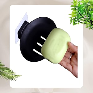 beeduck 4pcs black plastic wall mounted soap dish adhesive sponge holder no-drilling soap holder stand for shower bathroom and kitchen black soap dish 4