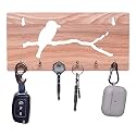 BeeDuck® 6 Keys Hooks Birds Art Premium Wooden Keys Stand for Entryway, Kitchen, Office, Mudroom Wall, Mount Decorative Keys Organizer Key Holder (Birds Keys Stand)