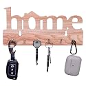 BeeDuck® 6 Keys Hooks Home Premium Wooden Keys Stand for Entryway, Kitchen, Office, Mudroom Wall, Mount Decorative Keys Organizer Key Holder (Home Keys Stand)