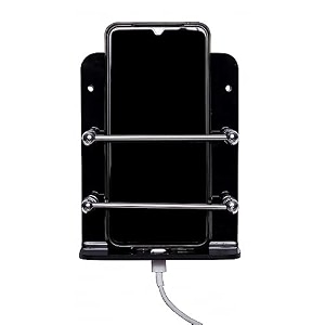 beeduck black acrylic single mobile holder stand for mobile charging tv amp ac remote holding and keys hanging at home office bedroom hotel wall mount multipurpose stand